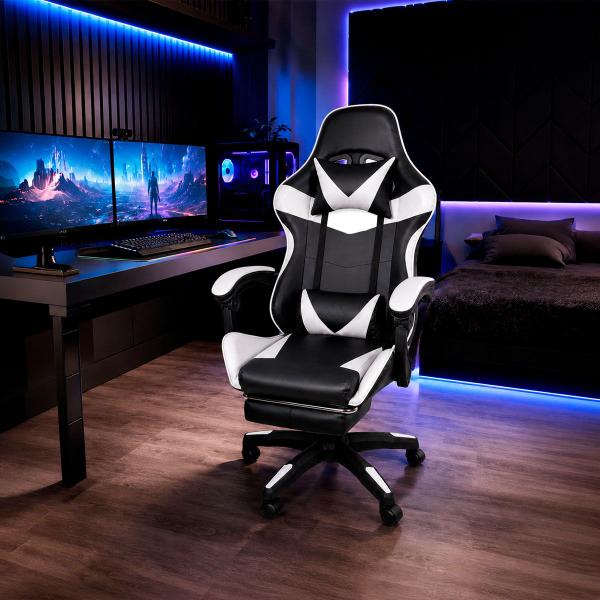Cadeira Gamer Stillus Ergonômica Reclinável 120 com Apoio para Pés e para Cabeça