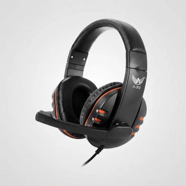 Fone De Ouvido Headset Gamer A302 Som Stereo Com Microfone Preto