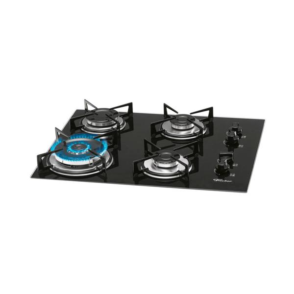 Cooktop a Gás Fischer 4Q Tripla Chama Mesa Vidro Bivolt Cooktop a Gás Fischer 4Q Tripla Chama Mesa Vidro Bivolt