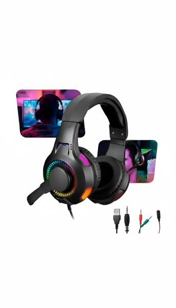 Fone De Ouvido Headset Gamer Led Rgb Pc Computador Videogame