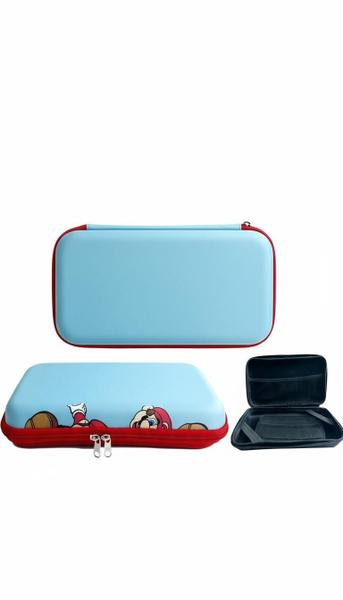 Case Estojo Nintendo Switch Oled Mario + Película Vi Azul