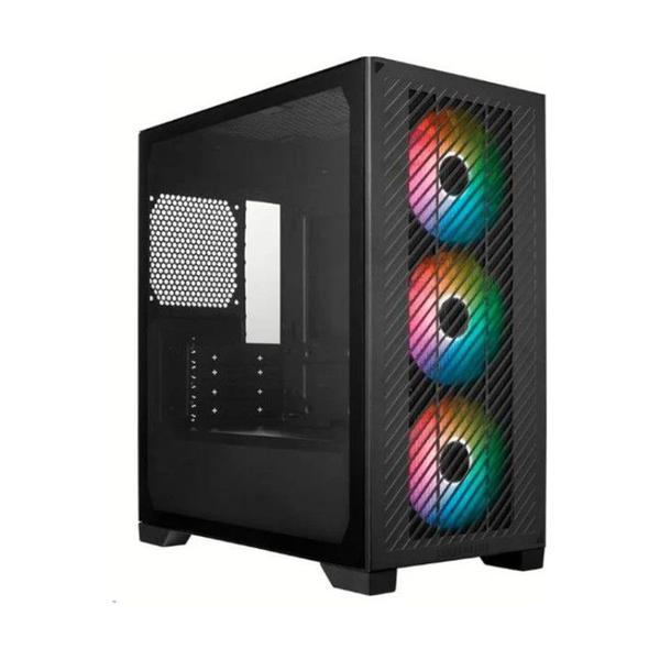 Gabinete Cooler Master Elite 301 Micro ATX Lateral em Vidro Temperado 3 Fans ARGB Preto E301 Kgnn