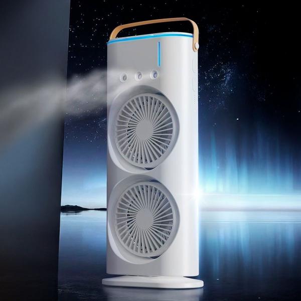 Ventilador Torre Usb Duplo Potente Mesa Super Ar Frio