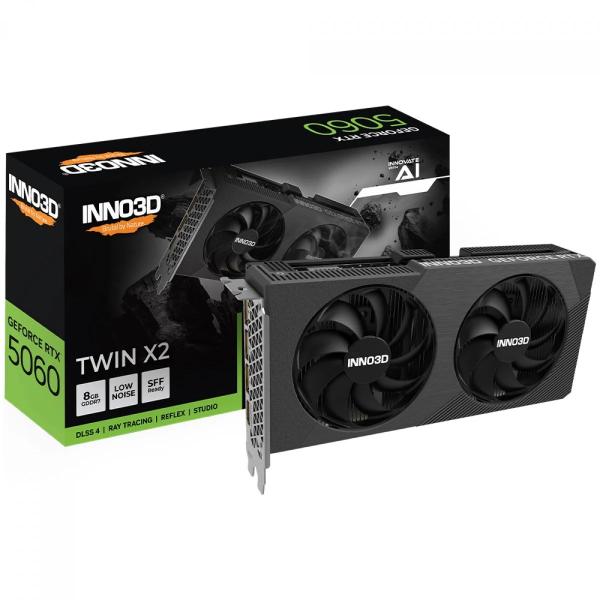 Placa de Video INNO3D Geforce RTX 5060 8GB Twin X2 128 Bits GDDR7