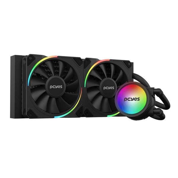 Water Cooler PCYES Sangue Frio 3 ARGB BLACK Vulcan 240MM - TDP 250W - ARGBSF3240BR