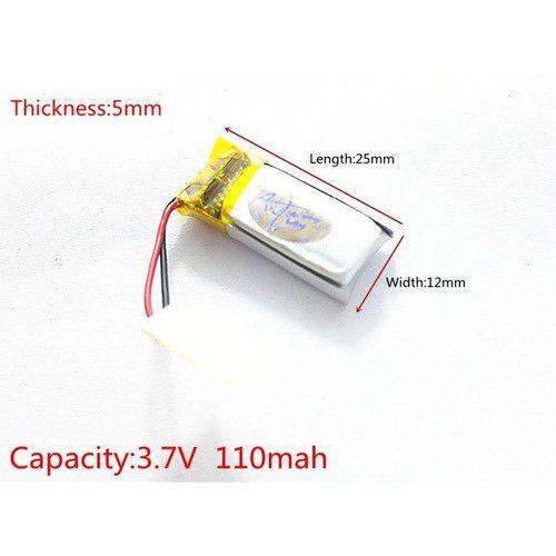 1 Unidade 501225 2 Fios 110mah 3,7v 5mm X 12mm X 25mm