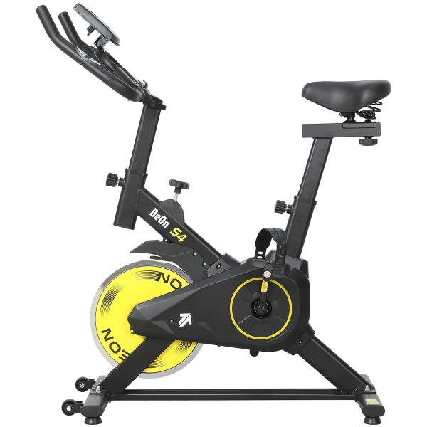 Bicicleta Spinning Ergométrica BeOn Fit S4 Gen2 Amarela 10kg de Inércia
