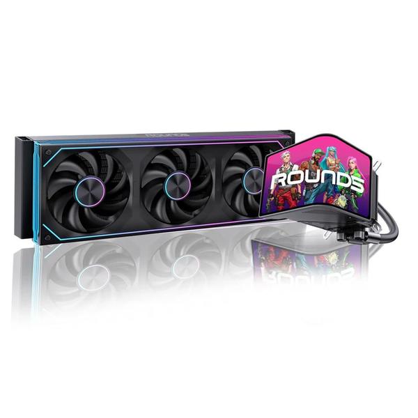 Water Cooler Round5 Horizon Black 360mm Com Display Curvo ARGB IntelAMD PWM Preto