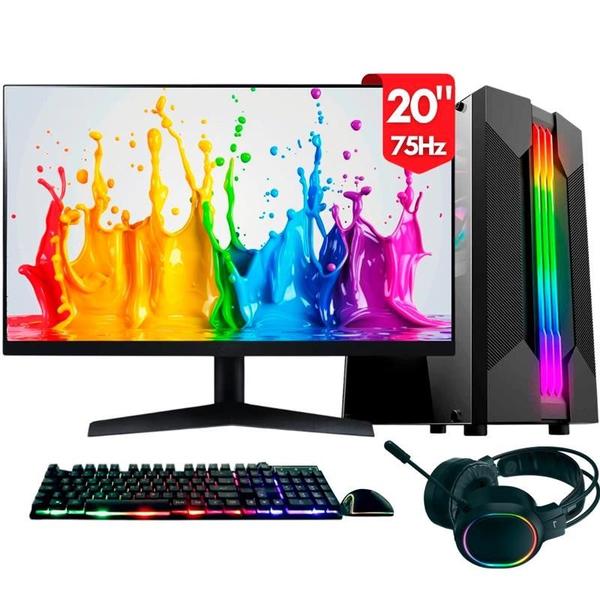 Computador PC completo 2Eletro Chroma, Intel Core i7, 16GB, SSD 1TB, Monitor 20, Kit Gamer