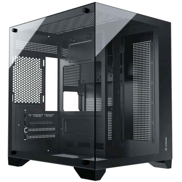 Gabinete Gamer Aquario Clarity Preto Lateral Vidro Fortrek