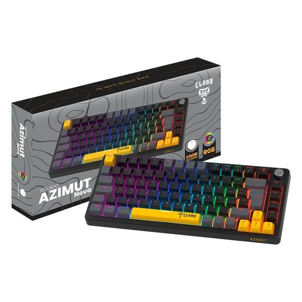 Teclado gamer 75% azimut nova - preto/cinza - software/rgb - mecanico - clanm Teclado gamer 75% azimut nova - preto/cinza - software/rgb - mecanico - clanm
