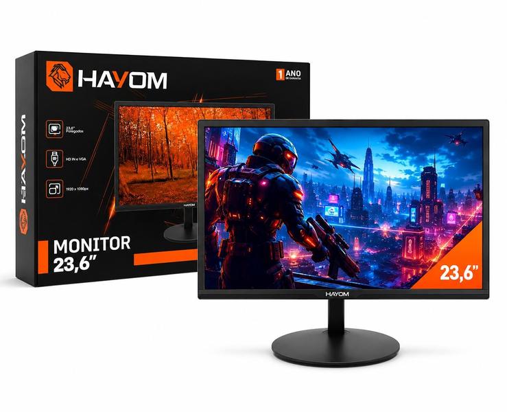 Monitor Gamer 23,6 Polegadas Full HD 75Hz LED HDMI/VGA Hayom MO6005