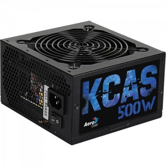 Fonte ATX S/CABO KCAS 500W 80 PLUS Bronze EN53367 Preto Aerocool