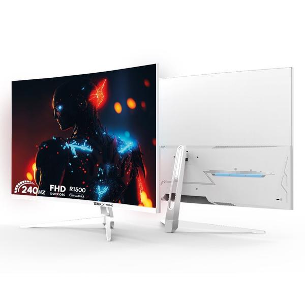 Monitor Gamer Led Brx 32 Curvo 240hz Tela Va R1500 Frameless Branco 127/220v
