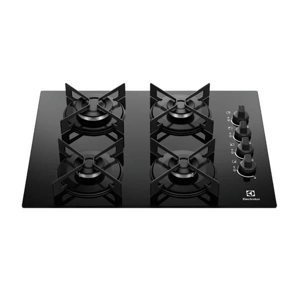 Cooktop 4 Bocas Electrolux Efficient a Gás KE4GR Mesa de Vidro Preto - Bivolt