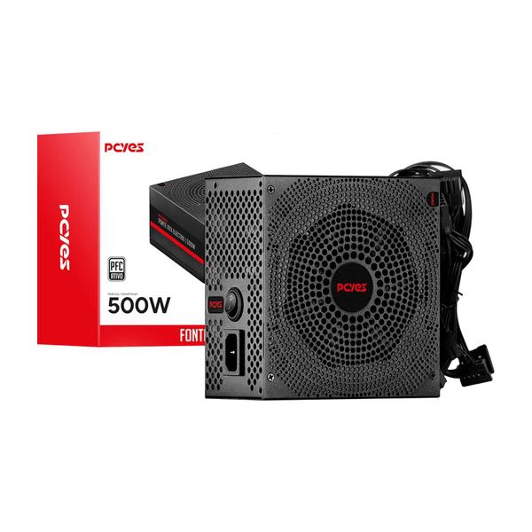 Fonte ATX PCYES Electra 500W PFC Ativo - ELEC500W - PCYES