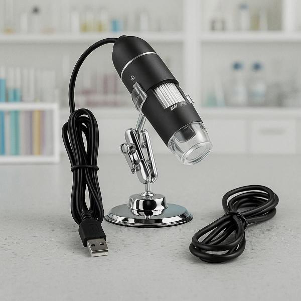 Microscopio Usb Luz Led Portátil Para Escola E Casa