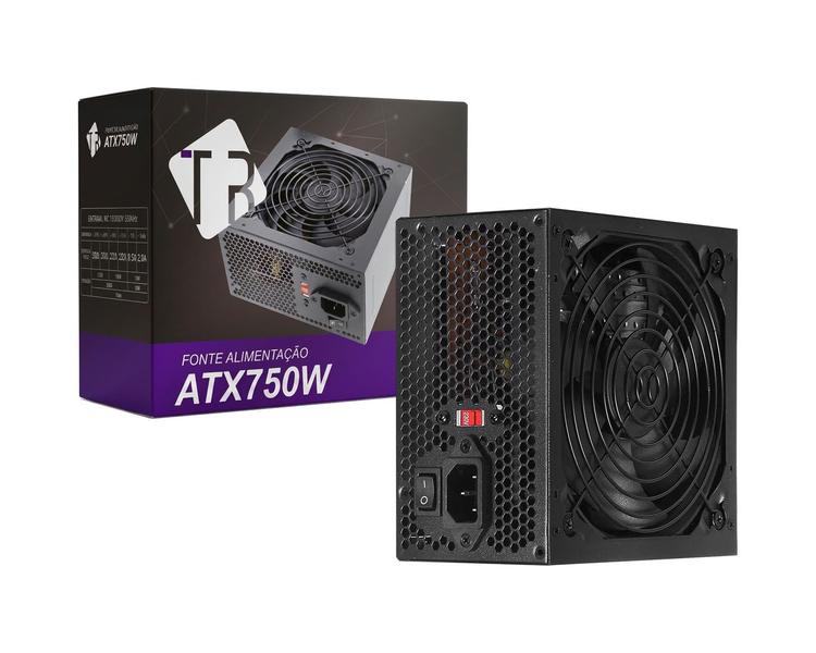 Fonte atx 750w real tronos trs-7400-b 24 pinos 115v/ 230v
