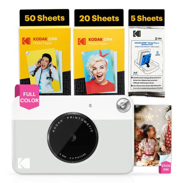 Câmera Digital Kodak Printomatic 5MP com Pacote de 75 Folhas - Cinza Câmera Digital Kodak Printomatic 5MP com Pacote de 75 Folhas - Cinza