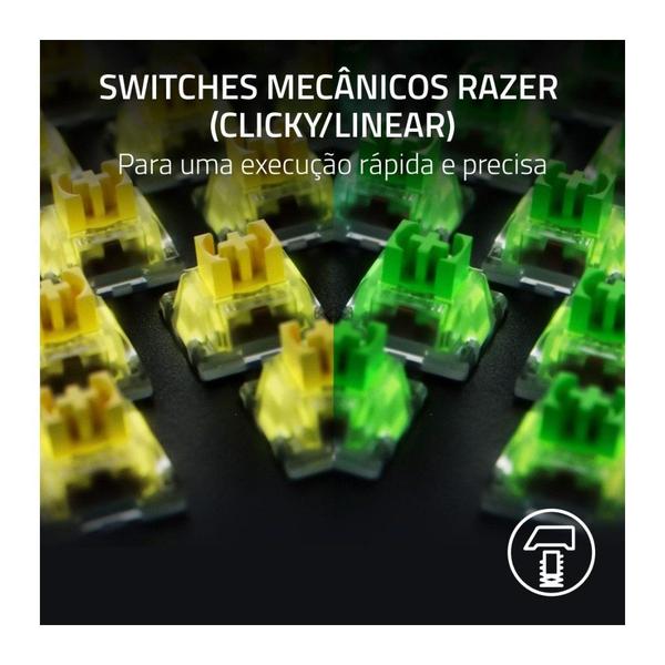 Teclado Gamer Mecânico Razer BlackWidow V4, RGB Chroma, Switches Green, Layout US - RZ03-04690200