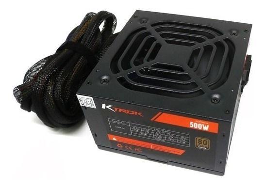 Fonte Gamer Ktrok 500w Real Pfc Ativo 80 Plus Bronze
