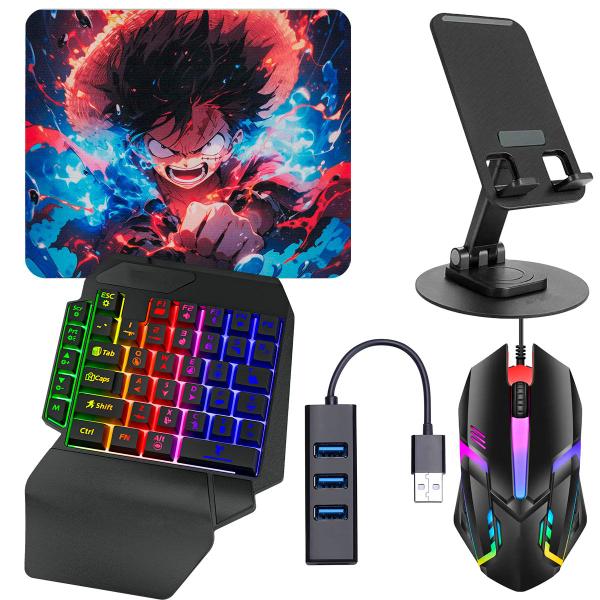 Mobilador Gamer Completo Teclado Gamer Para uma Mão Rgb Mouse 2400 DPI Mobilador Gamer Completo Teclado Gamer Para uma Mão Rgb Mouse 2400 DPI