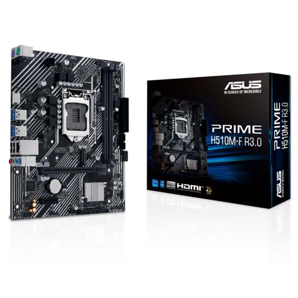 Placa Mãe Asus Prime H510M-F R3.0, Socket Intel LGA1200, DDR4, HDMI, USB 3.2, M.2 NVMe, Micro ATX