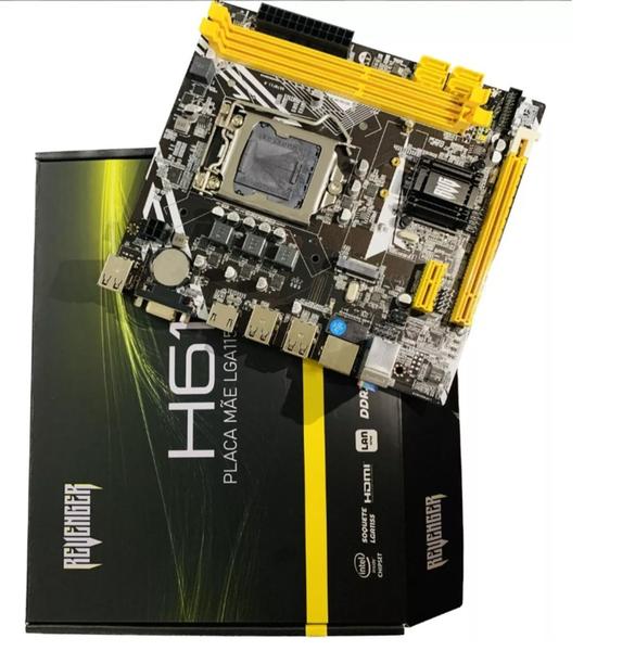 Placa Mãe H61 Socket Lga 1155 Com M.2 Nvme Lan Giga I3 I5 I7 Placa Mãe H61 Socket Lga 1155 Com M.2 Nvme Lan Giga I3 I5 I7