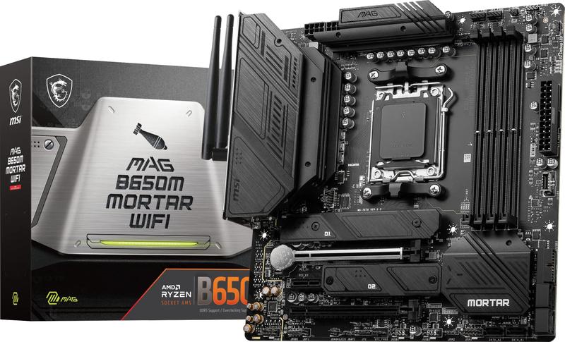Placa-mãe MSI MAG B650M Mortar WiFi Gaming mATX com AMD Ryzen 8000/7000