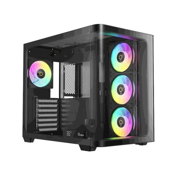 Gabinete Gamer Ocypus Delta C70 ARGB Mid Tower Vidro Temperado Com 4 Fans ARGB Preto