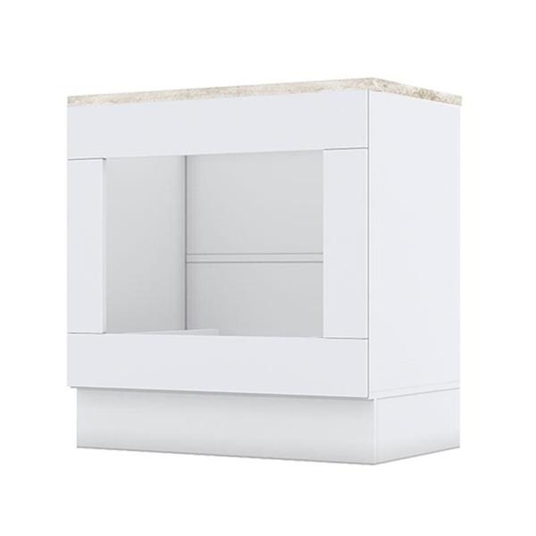 Balcão Forno de Embutir Americana Branco com Tampo para Cooktop Calcare Henn