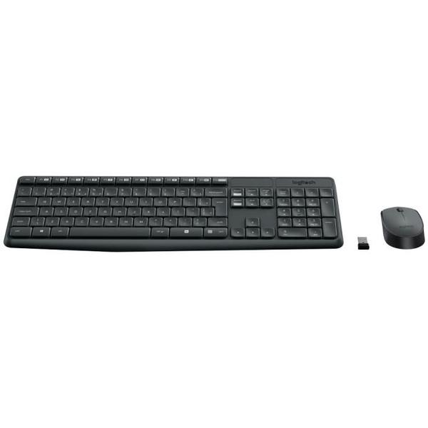 Teclado e mouse sem fio logitech mk235 usb cinza