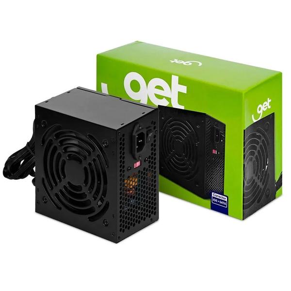 Fonte ATX 500W Real Get C/Cabo de Força Bivolt Preto