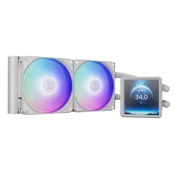Water cooler gamdias aura gl 240 display lcd wh argb amd/intel branco