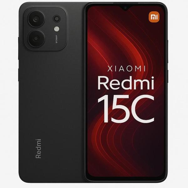 Smartphone Celular Xiaomi Redmi 15C, 256GB, 8GB RAM, Tela 6,9 IPS LCD 120Hz, Câmera 50MP, Android 15, Bateria 6000mAh, Dual SIM, PRETO