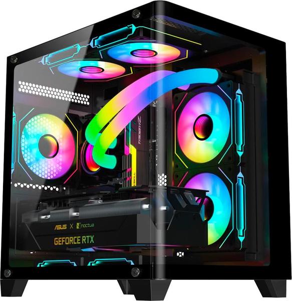 Gabinete Gamer Kmex Aquário CGL4RE Curva MATX Sem Fans