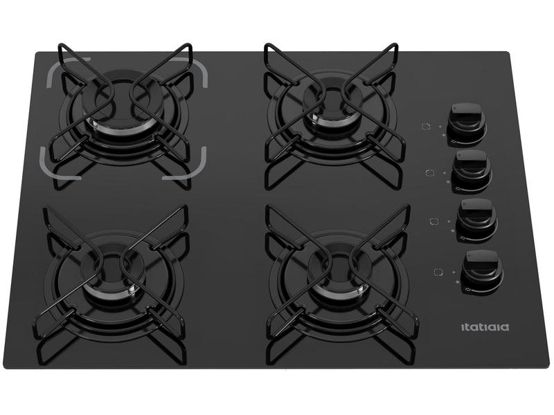 Cooktop 4 Bocas Itatiaia Essencial com Mesa de Vidro Temperado e Acendimento Automático Preto Bivolt