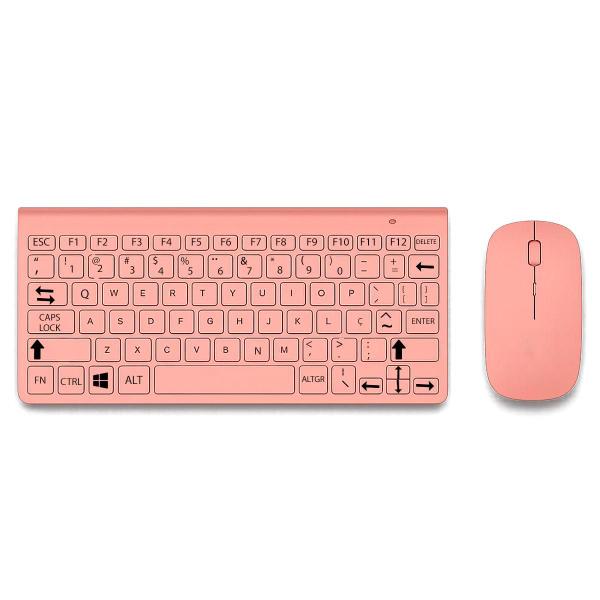 Kit Teclado e Mouse Sem Fio 2.4GHz Ultra Slim, Silencioso e Compacto