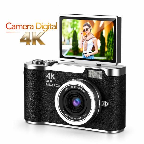 Câmera Fotográfica Digital 48MP com Zoom 16X e Tela Articulável: Cor Preta Câmera Fotográfica Digital 48MP com Zoom 16X e Tela Articulável: Cor Preta