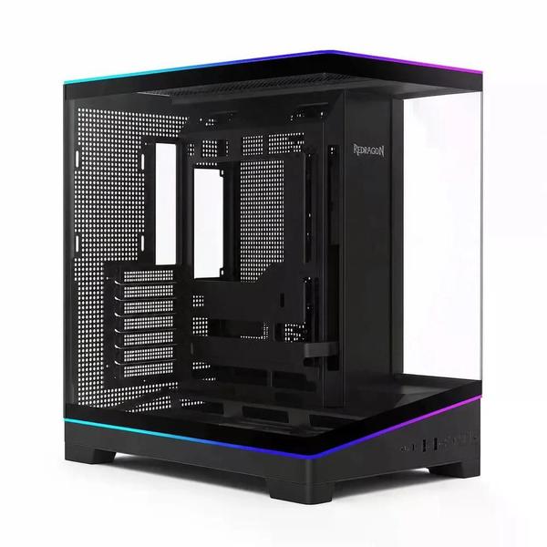 Gabinete Gamer Redragon View ARGB MidTower Lateral de Vidro Sem Fonte Sem Fans Preto