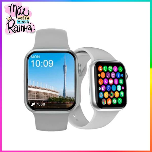 Relógio Inteligente Presente para Mãe Smartwatch Serie 9 Branco Ultron Feminino Masculino Digital Preto