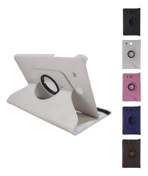 Capa Giratória Couro Para Tablet Samsung Galaxy Tab E T560 - Branco