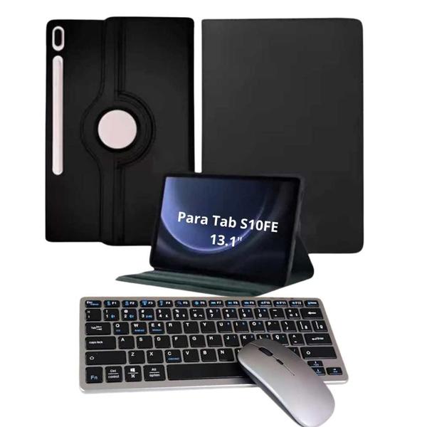 Capa Giratória + Teclado e Mouse para Tablet Samsung Galaxy S10 FE 13.1"