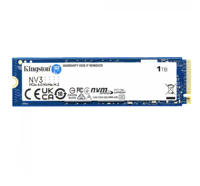 SSD Kingston NV3 1TB M.2 2280 PCIe 4.0 NVMe Leitura 6000MB/s SNV3S/1000G