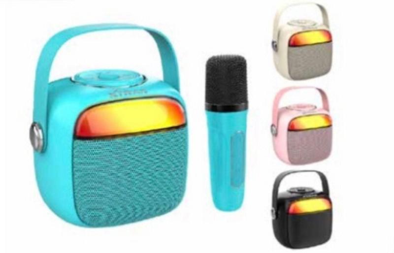 Caixa de Som Karaokê Bluetooth LED com Microfone Sem Fio Criança Família - Ka - Kapbom