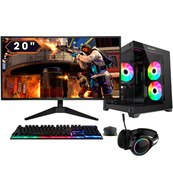 PC Gamer Completo BluePC FIRE - AMD Ryzen 7 5700G, 32GB DDR4, Radeon VEGA, SSD 1TB, Fonte 500W, Monitor 20" 75Hz - PG2E-1049FI