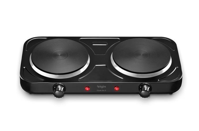 Fogão Cooktop Elétrico Elgin 2 Bocas Preto Fogão Cooktop Elétrico Elgin 2 Bocas Preto