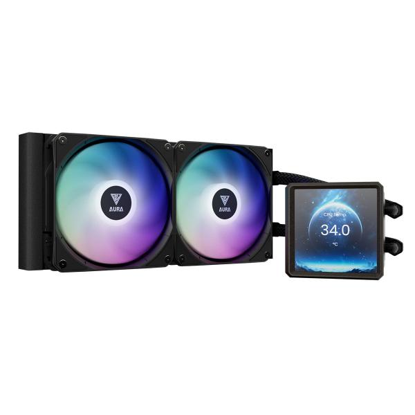 Water cooler gamdias aura gl 240 display lcd argb amd/intel preto