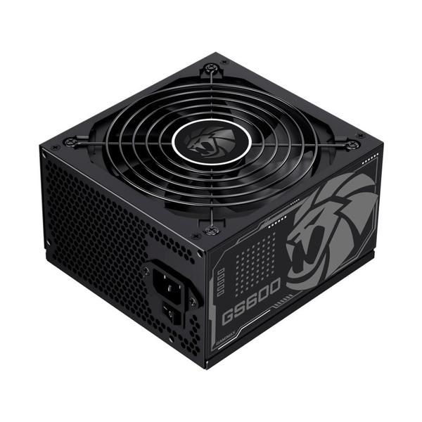 Fonte Gamemax GS600, 600W, 80 Plus White, PFC Ativo, Bivolt, com Cabo, Preto - GS600