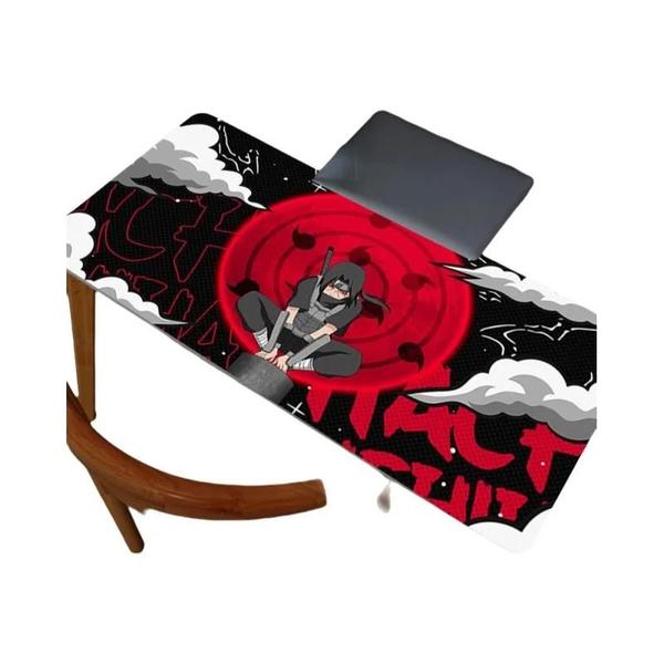 Mousepad Gamer XXL Naruto Itachi Uchiha 900x400 Grande Para Mesa Acessórios De Teclado Anime
